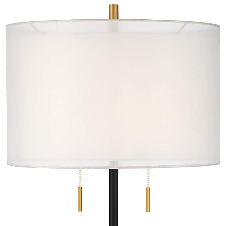 Image 4 Possini Euro Roxie 65 1/2" Double Shade Black and Gold Floor Lamp more views