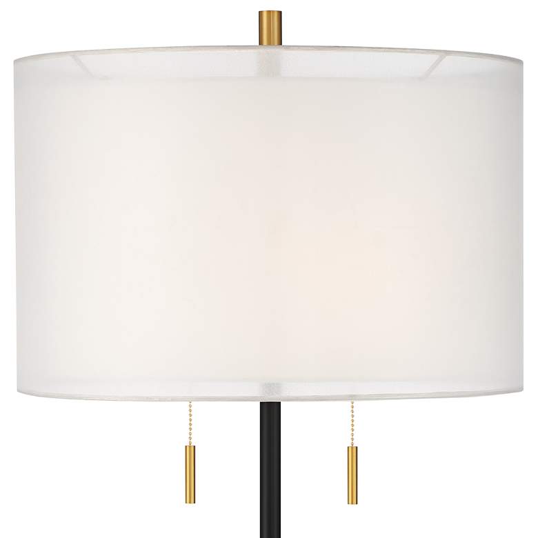 Image 5 Possini Euro Roxie 65 1/2" Double Shade Black and Gold Floor Lamp more views
