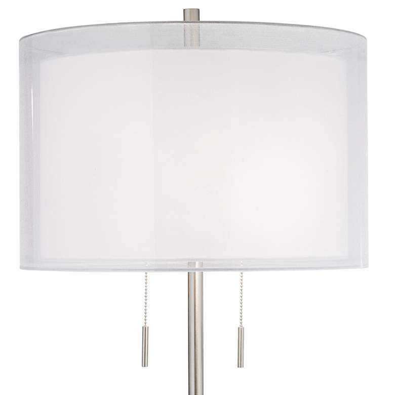 Image 5 Possini Euro Roxie 65 1/2 inch Double Shade Brushed Nickel Floor Lamp more views