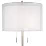 Watch A Video About the Possini Euro Roxie Brushed Nickel Modern Floor Lamp with Double Drum Shade
