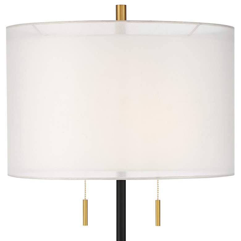 Image 3 Possini Euro Roxie 70" Brass Black Modern Floor Lamp with Black Riser more views
