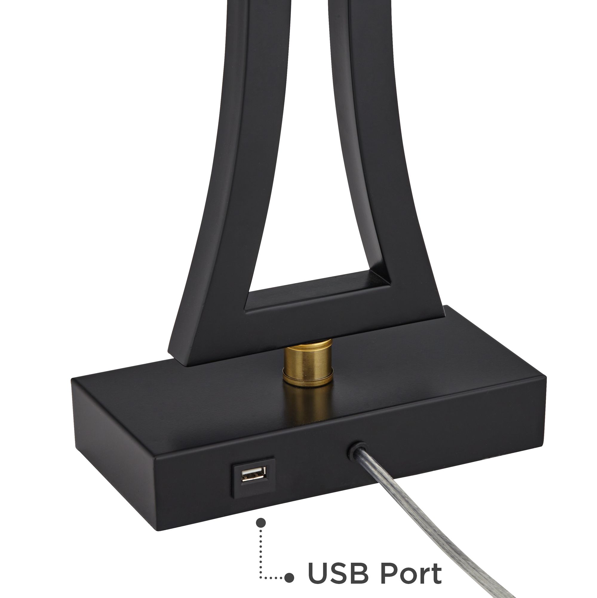 Image 6 Possini Euro Roxie Black Metal USB Table Lamps Set of 2 with Acrylic Risers more views