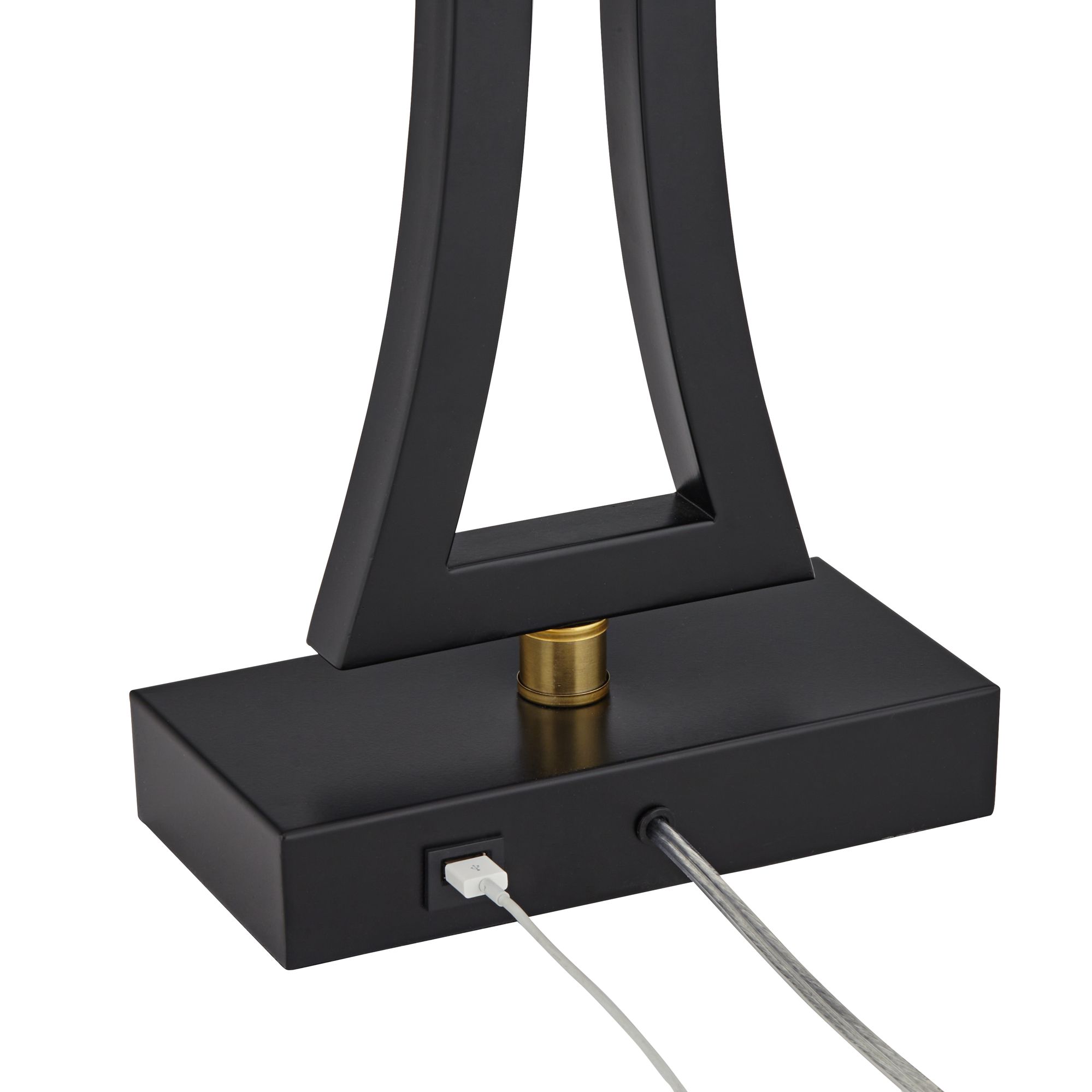 Image 7 Possini Euro Roxie Black Metal USB Table Lamps Set of 2 with Acrylic Risers more views