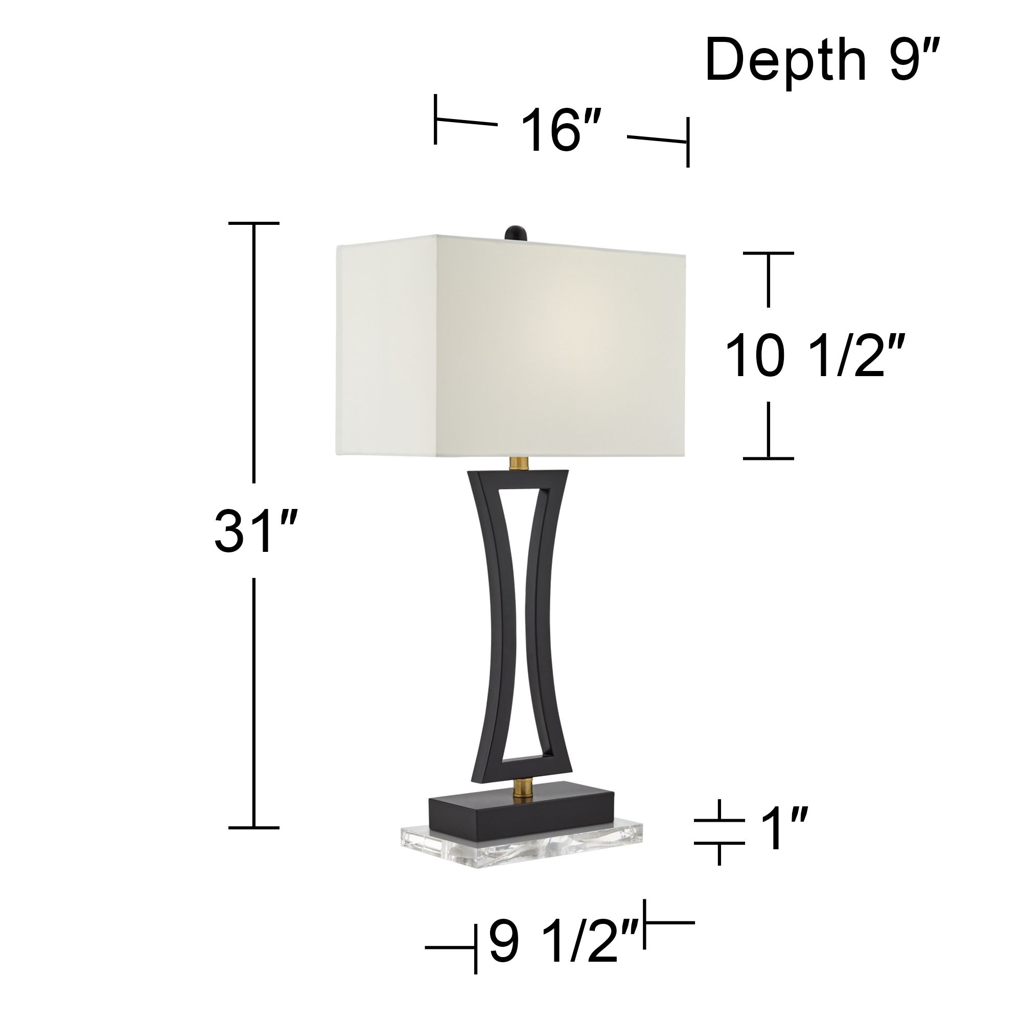 Possini Euro Roxie Black Metal USB Table Lamps Set of 2 with Acrylic Risers