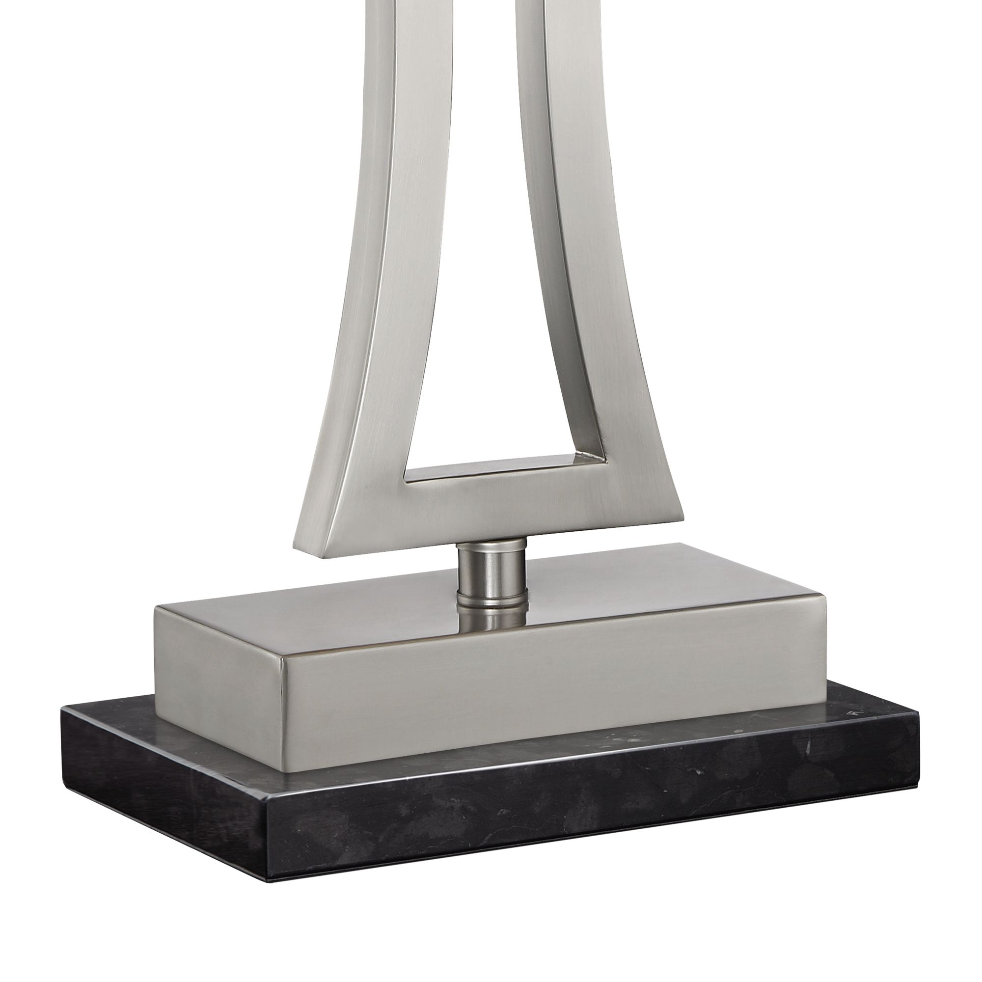 Image 4 Possini Euro Roxie Brushed Nickel Lamps Set of 2 with Black Marble Risers more views