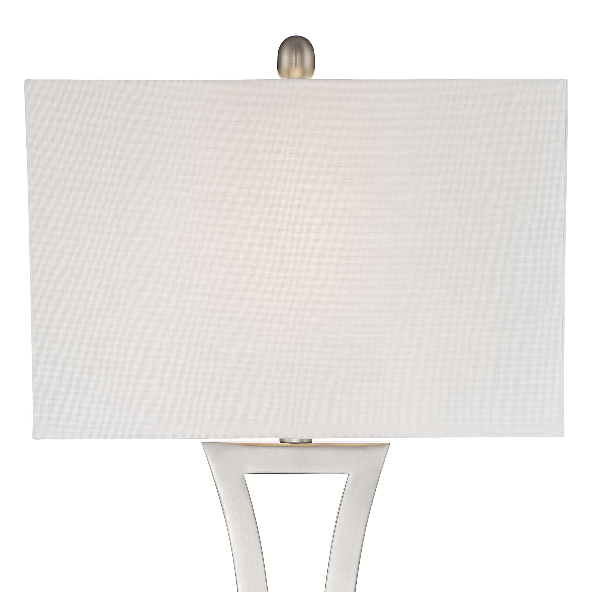 Image 3 Possini Euro Roxie Brushed Nickel Lamps Set of 2 with White Marble Risers more views