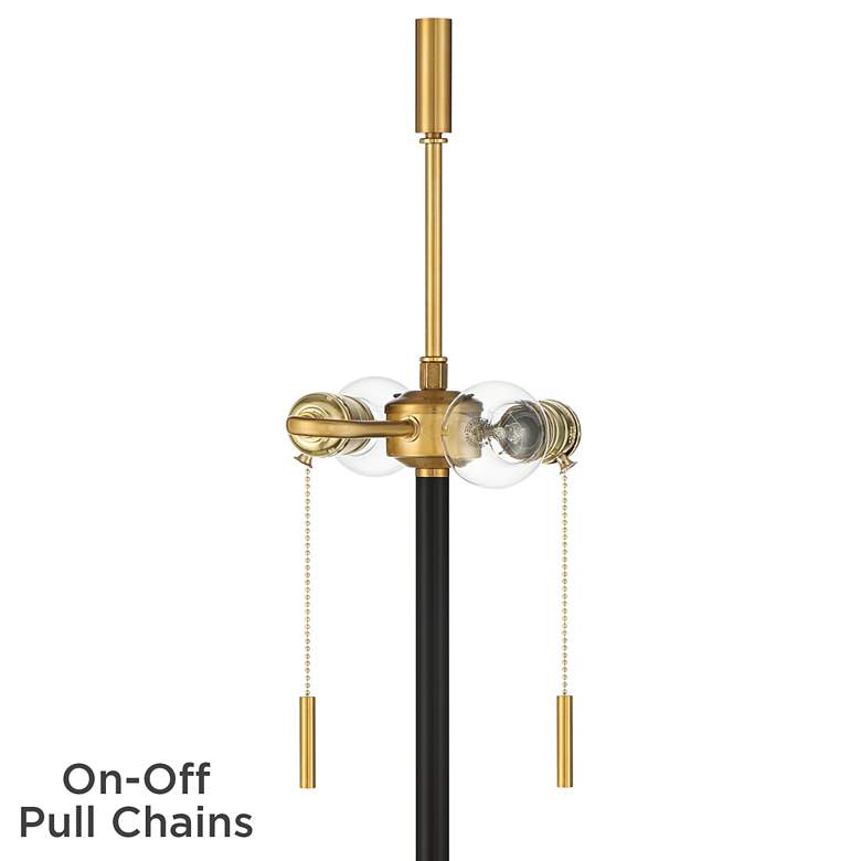 Possini Euro Roxie Mixed Metals Black Gold Floor Lamp with Double Shade more views