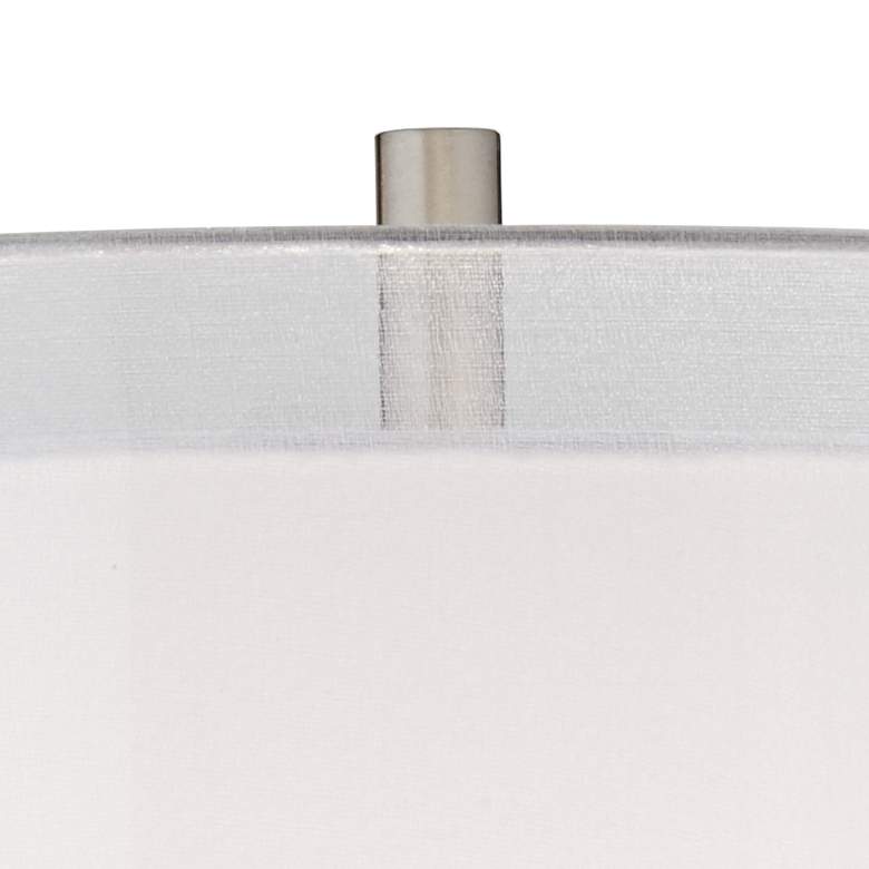Image 2 Possini Euro Roxie Modern Brushed Nickel Double Shade Floor Lamp with Riser more views