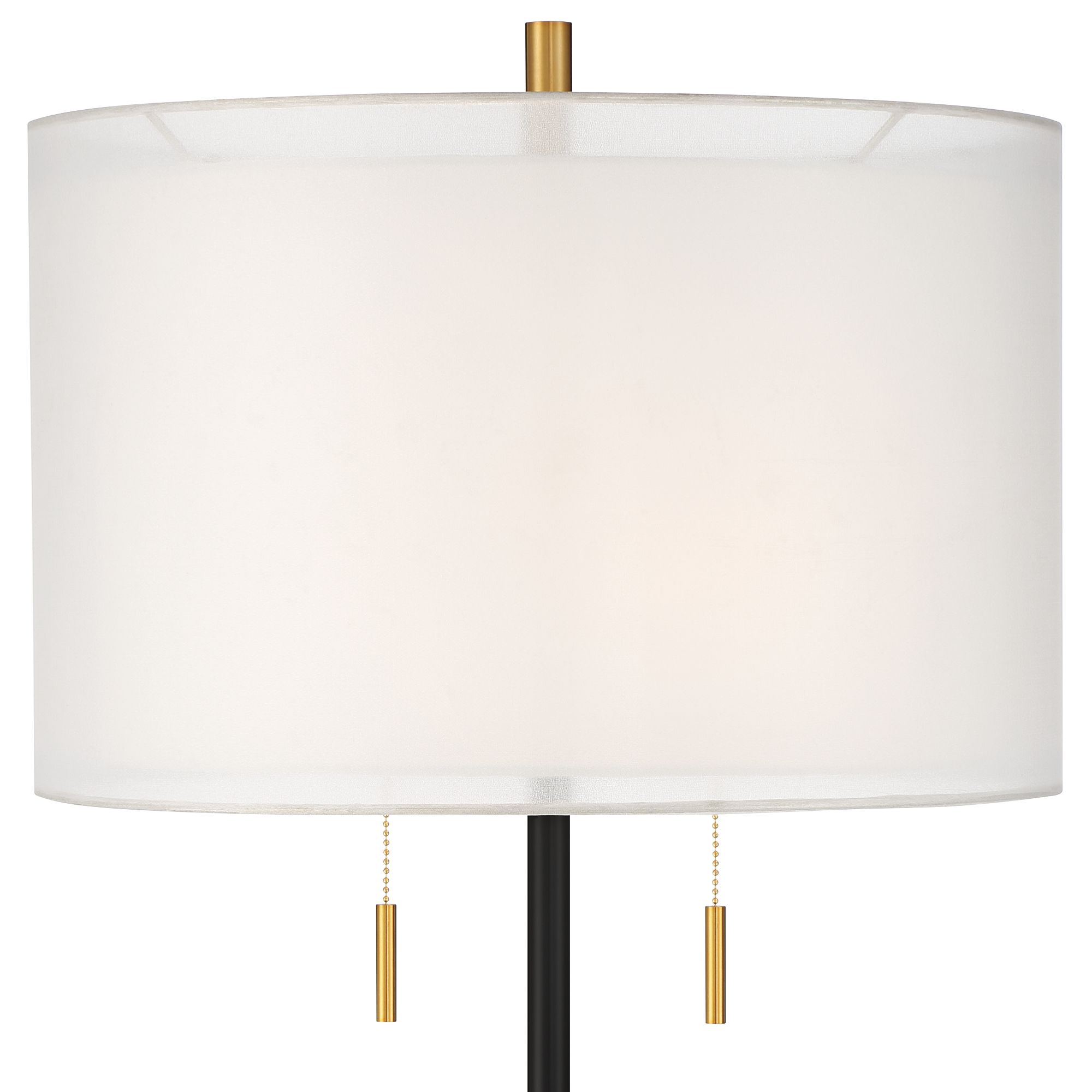 Thumbnail3 of Possini Euro Roxxy 70" Brass Black Modern Floor Lamp with Black Riser more views