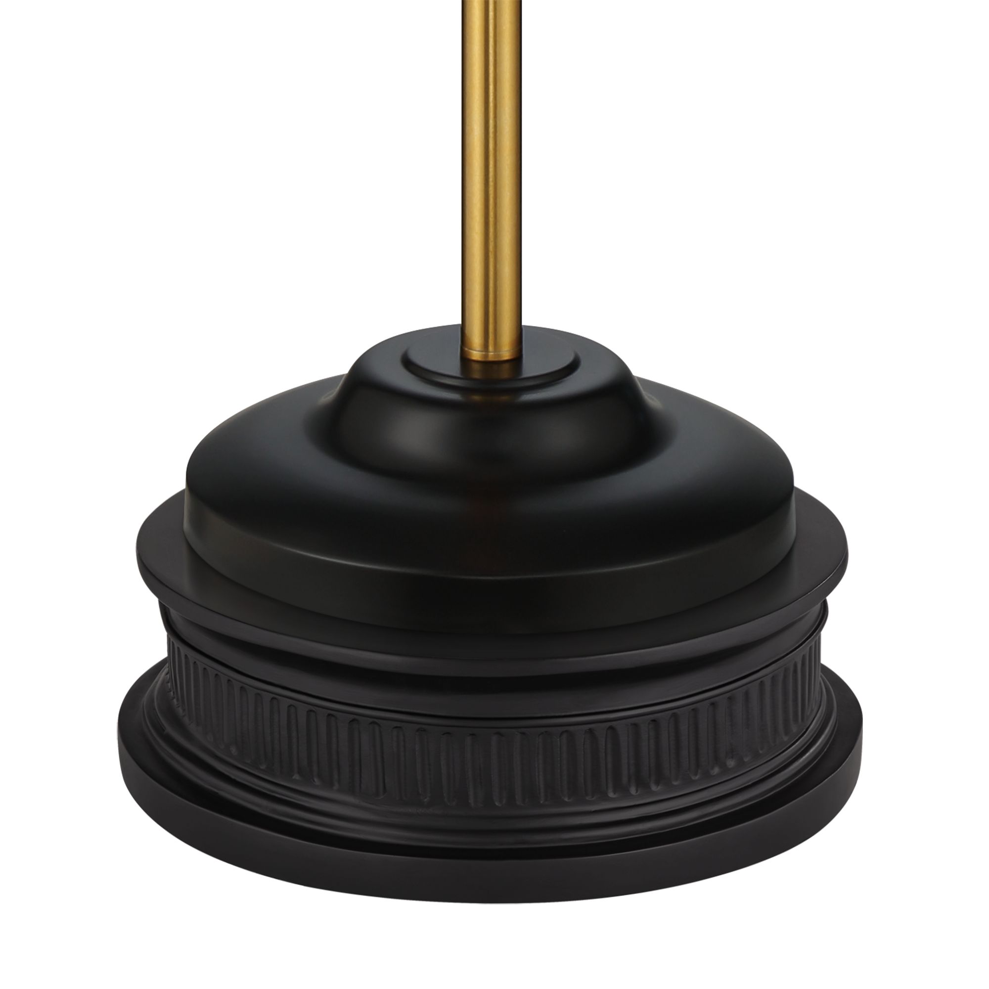 Possini Euro Roxxy 70" Brass Black Modern Floor Lamp with Black Riser