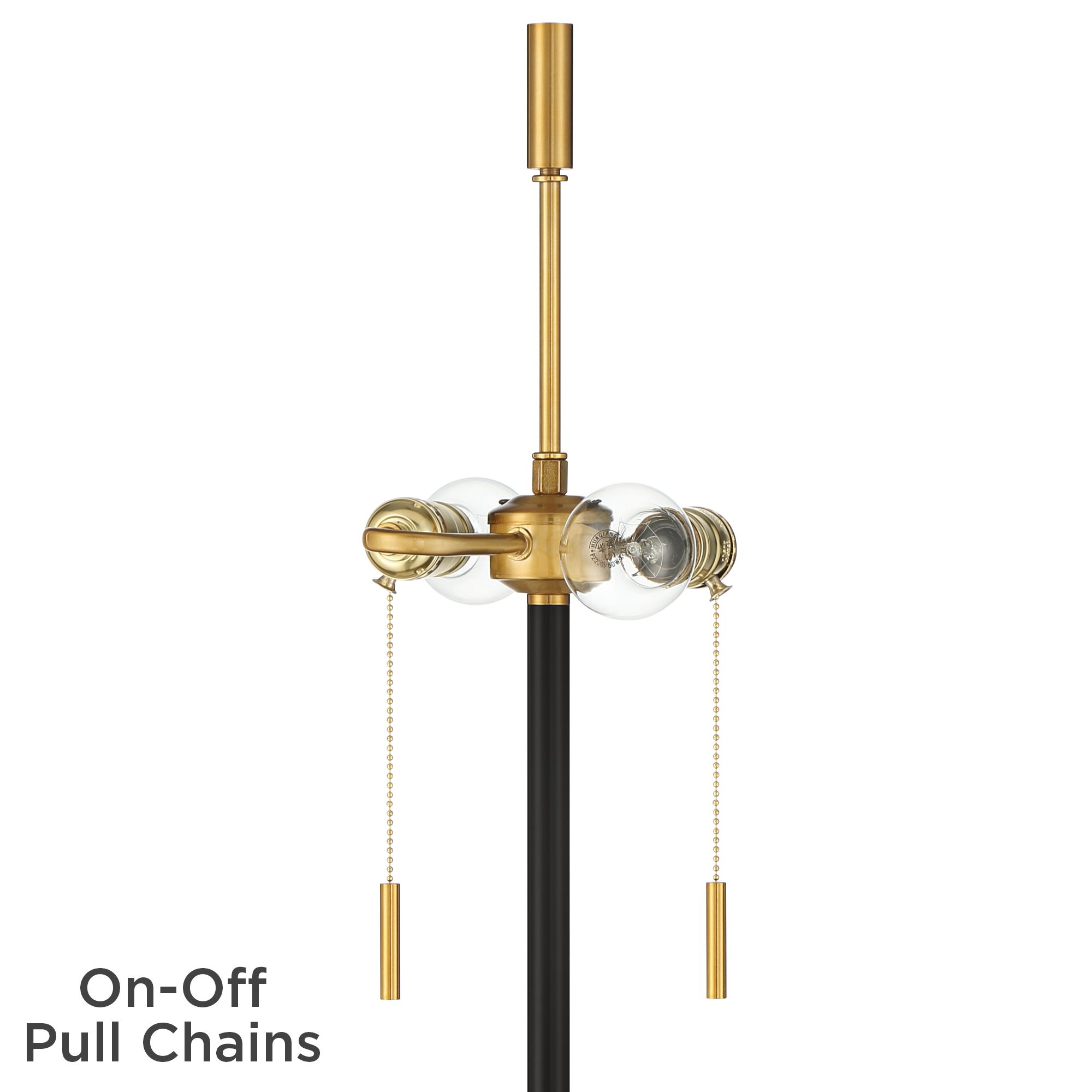 Image 4 Possini Euro Roxxy 70" Brass Black Modern Floor Lamp with Black Riser more views
