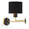Possini Euro Rumi 13 1/4"H Gold and Black Swing-Arm Plug-In Wall Lamp