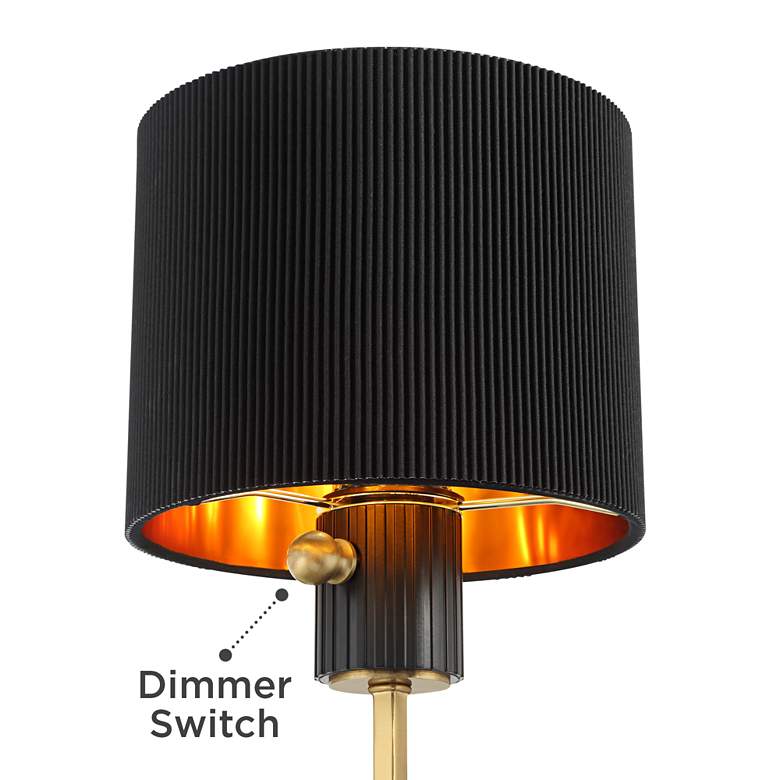 Image 2 Possini Euro Rumi 13 1/4"H Gold and Black Swing-Arm Plug-In Wall Lamp more views