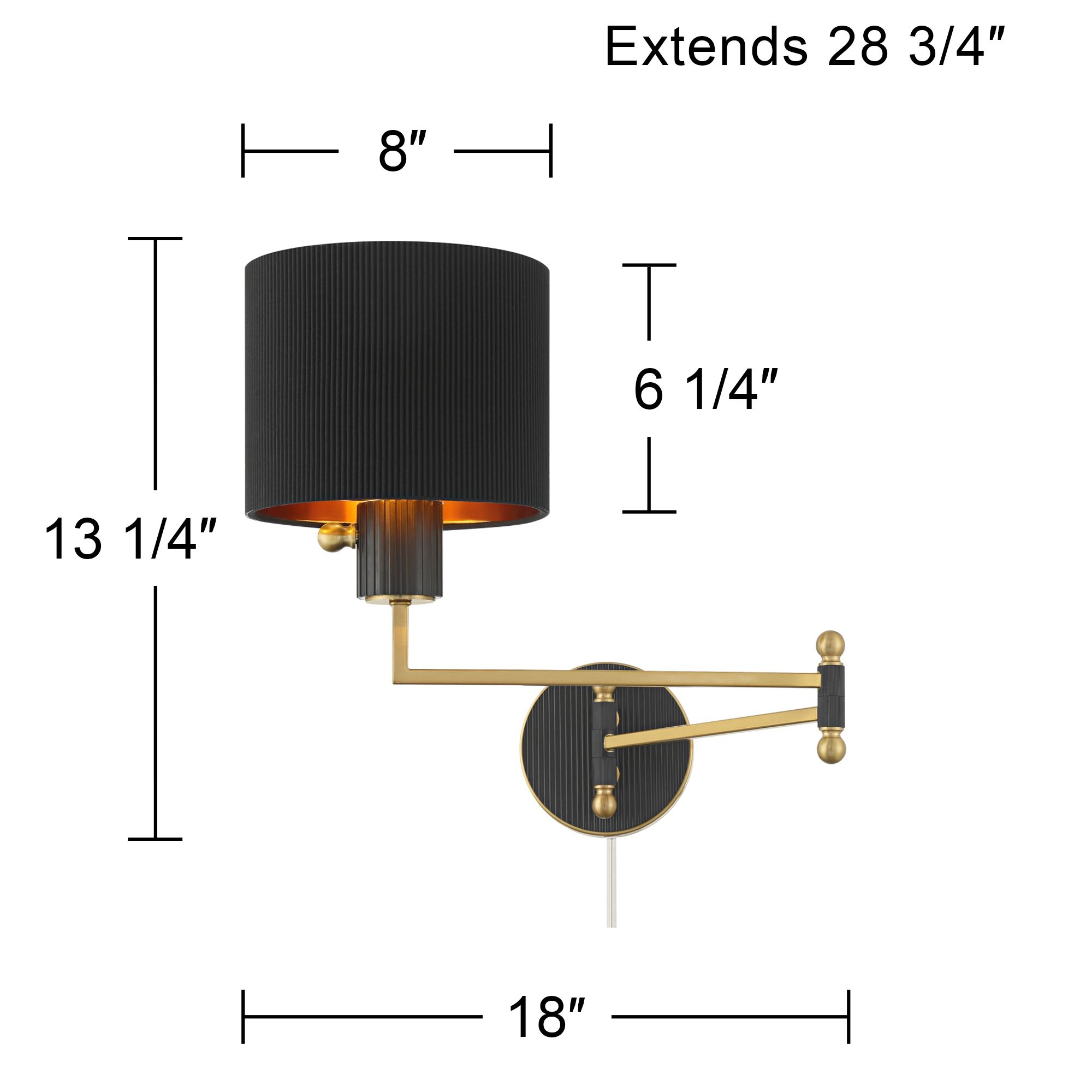Possini Euro Rumi 13 1/4"H Gold Swing-Arm Plug-In Wall Lamp Set of 2