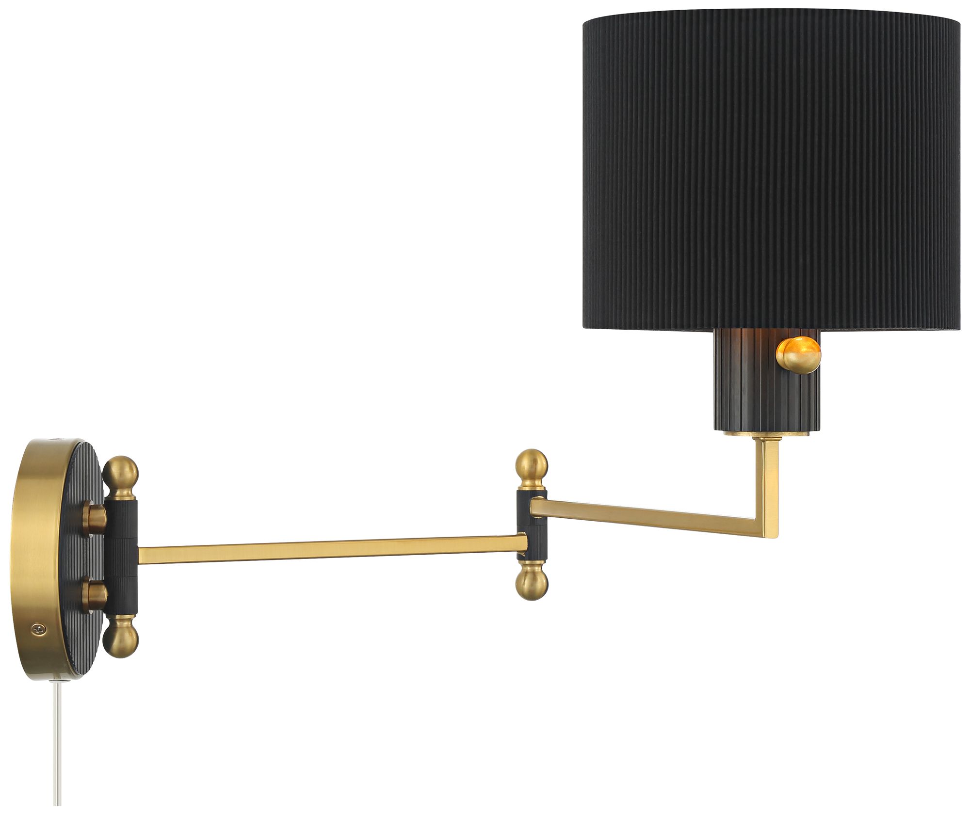 Possini Euro Rumi 13 1/4"H Gold Swing-Arm Plug-In Wall Lamp Set of 2