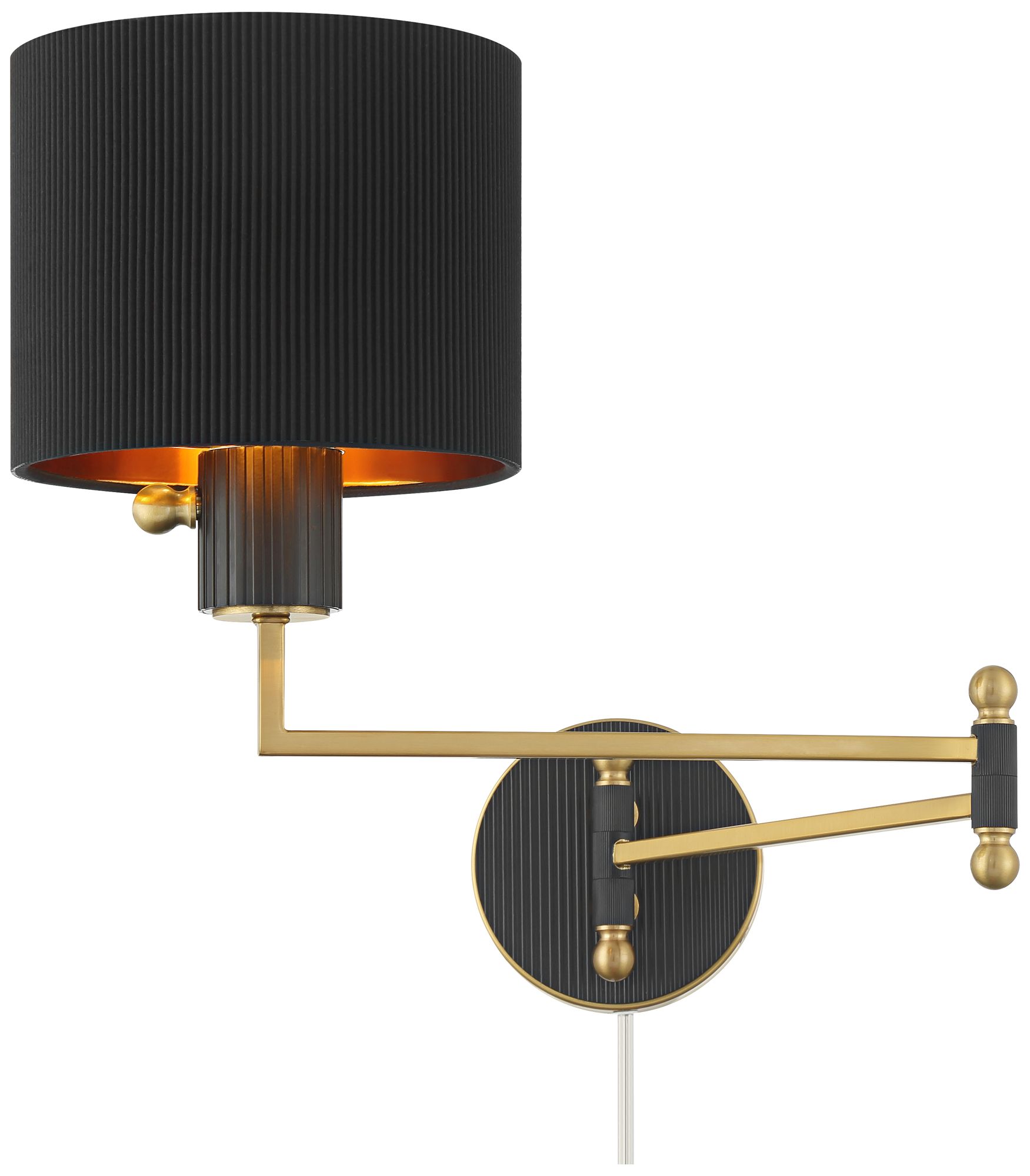 Possini Euro Rumi 13 1/4"H Gold Swing-Arm Plug-In Wall Lamp Set of 2