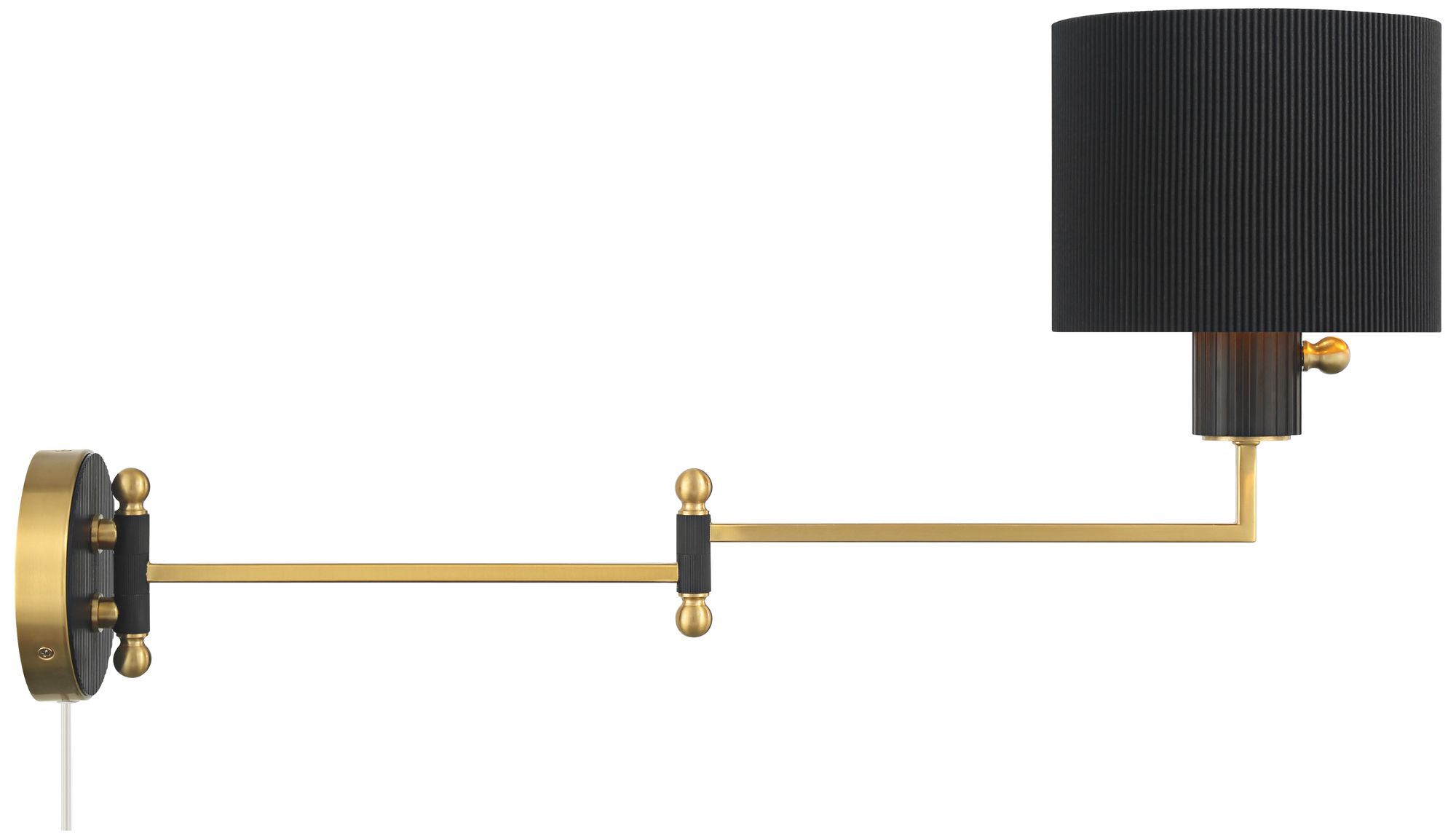 Possini Euro Rumi 13 1/4"H Gold Swing-Arm Plug-In Wall Lamp Set of 2