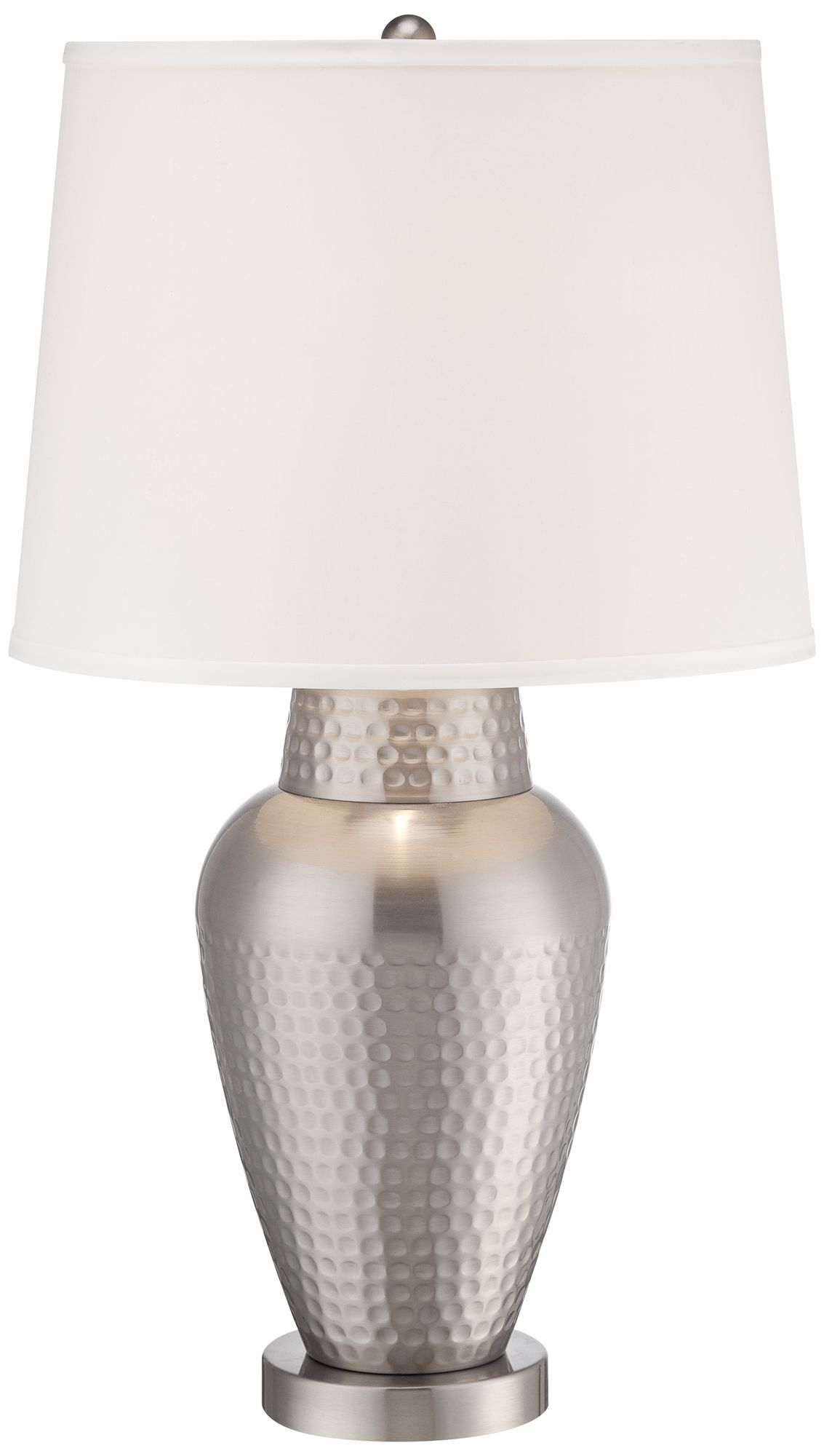 Image 3 Possini Euro Rupert 25" Brushed Nickel Hammered Metal Vase Table Lamp