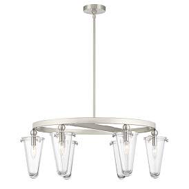 Image5 of Possini Euro Russe 32 1/4" Brushed Nickel 6-Light Ring Chandelier more views