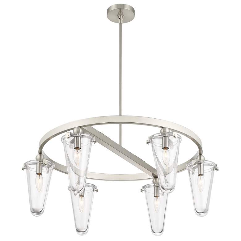Image 7 Possini Euro Russe 32 1/4" Brushed Nickel 6-Light Ring Chandelier more views