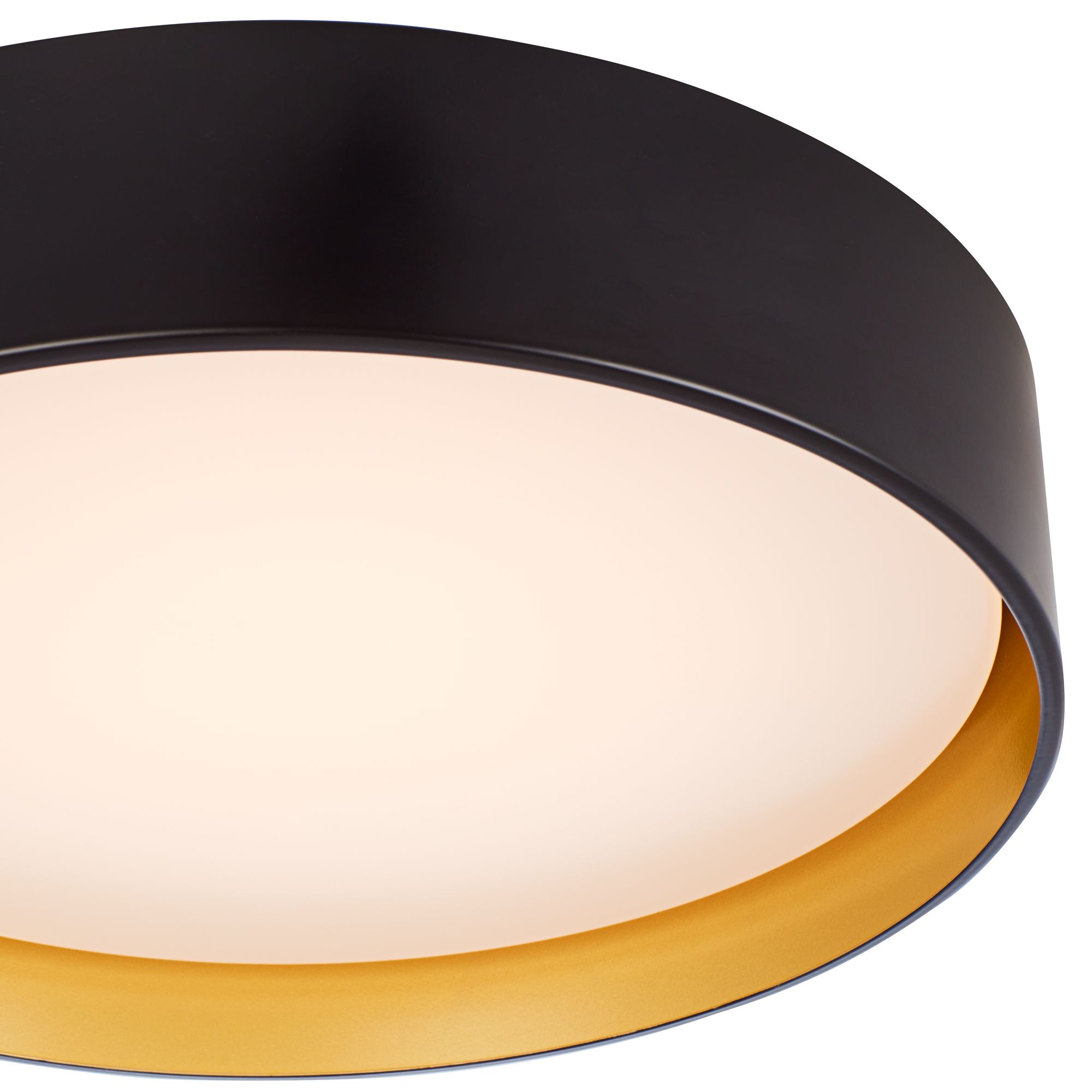 Image 3 Possini Euro Russo 14" Wide Black and Brass LED Ceiling Light more views