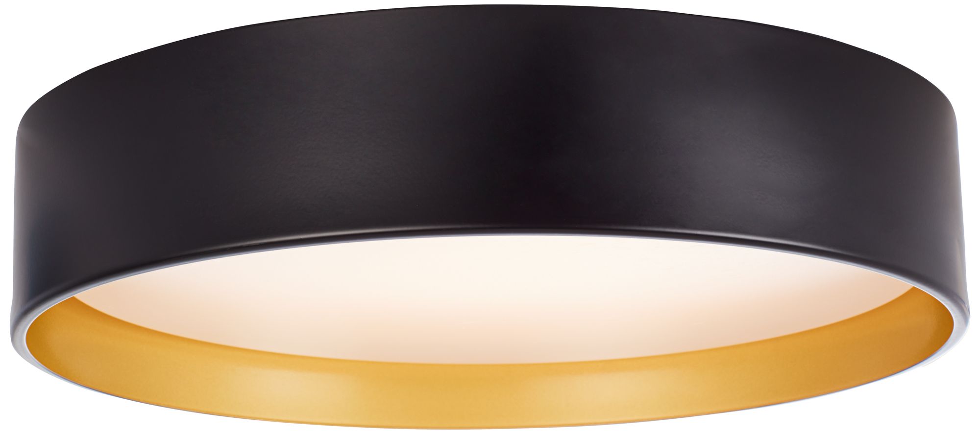 Image 4 Possini Euro Russo 14" Wide Black and Brass LED Ceiling Light more views