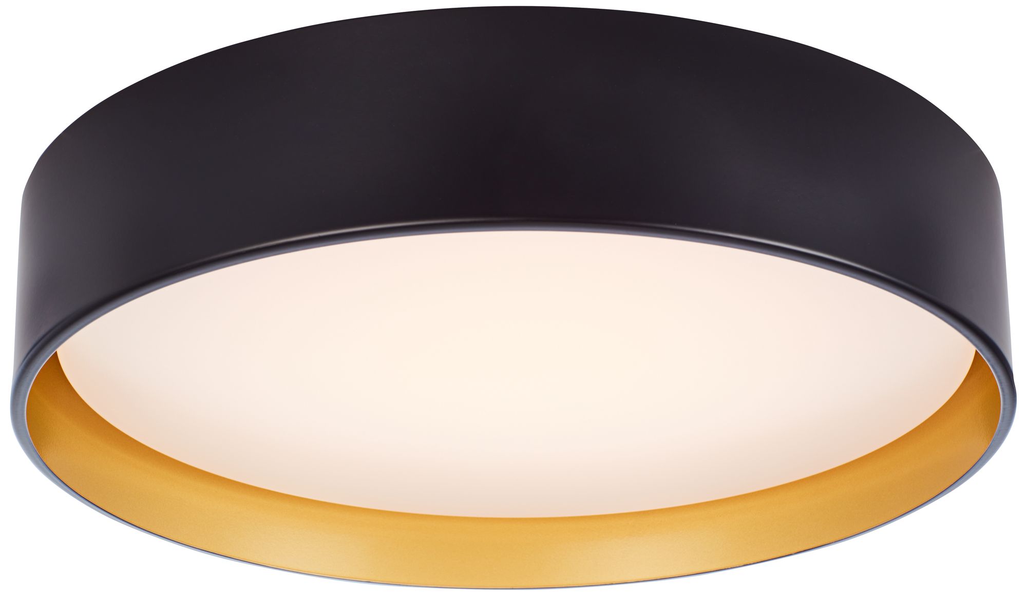 Image 5 Possini Euro Russo 14" Wide Black and Brass LED Ceiling Light more views