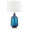 Possini Euro Ryan 27 1/4" Blue Art Glass Modern Table Lamp