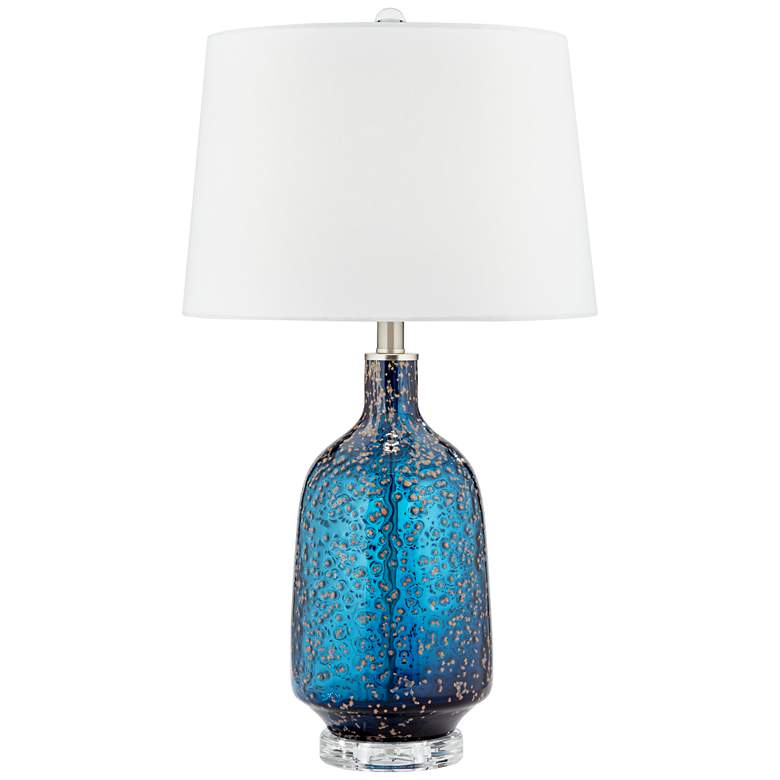 Image 2 Possini Euro Ryan Blue Art Glass Modern Table Lamp