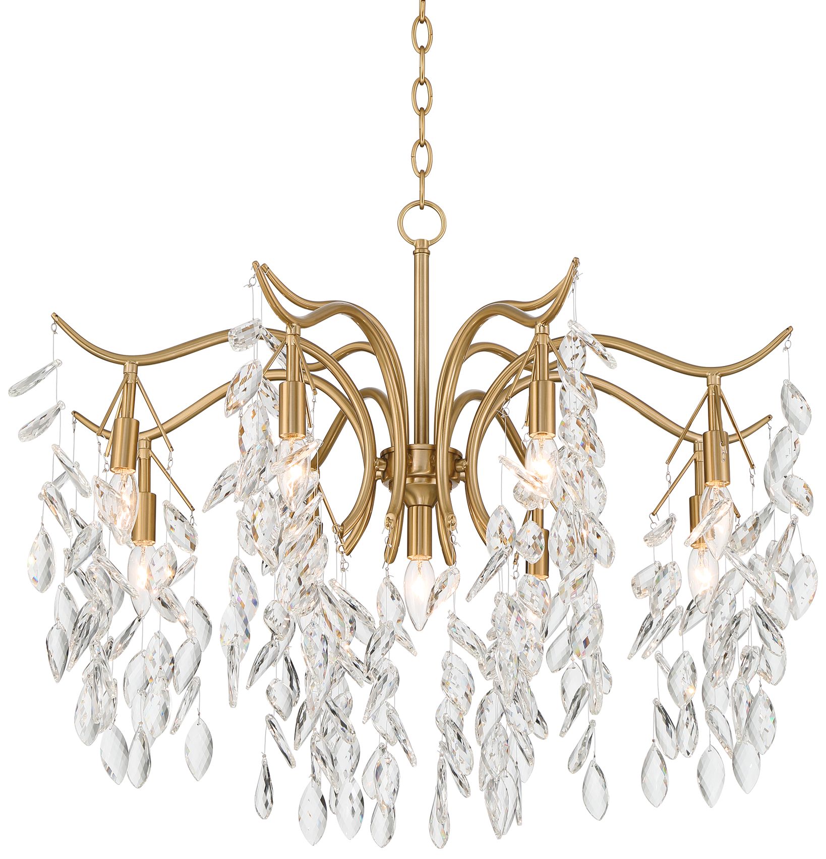 Image 3 Possini Euro Rysa 30 1/2" Brass and Crystal 9-Light Chandelier