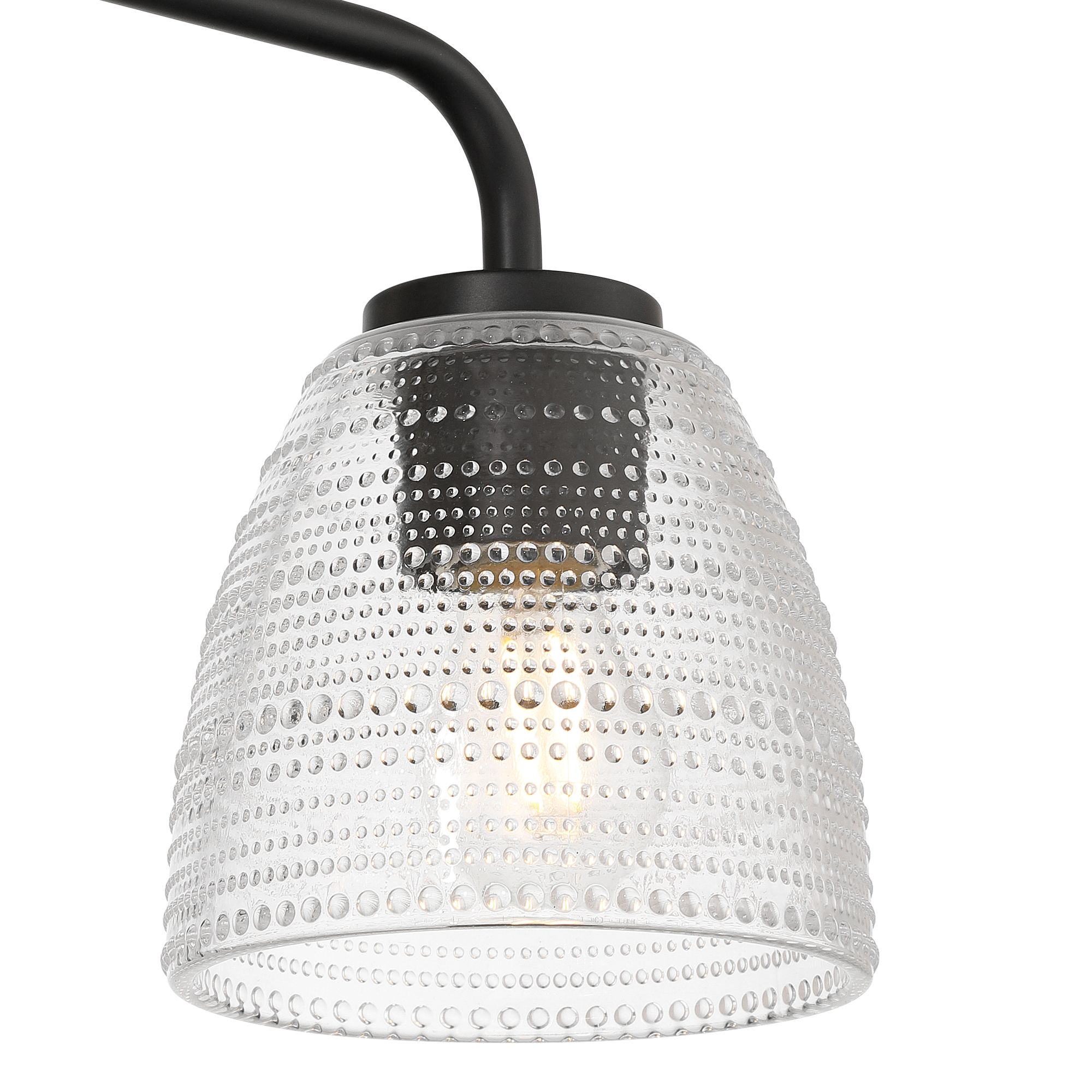 Image 3 Possini Euro Sabrina 21 3/4" Wide Black and Glass 3-Light Bath Light more views