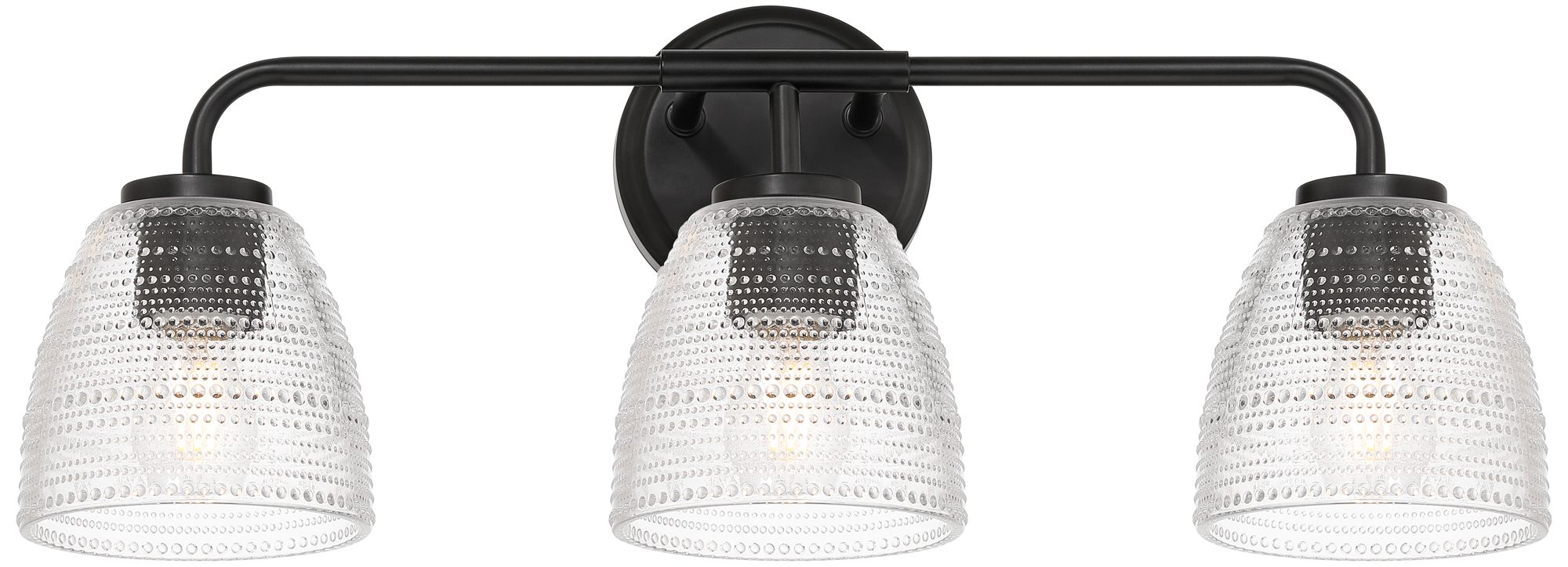 Image 5 Possini Euro Sabrina 21 3/4" Wide Black and Glass 3-Light Bath Light more views