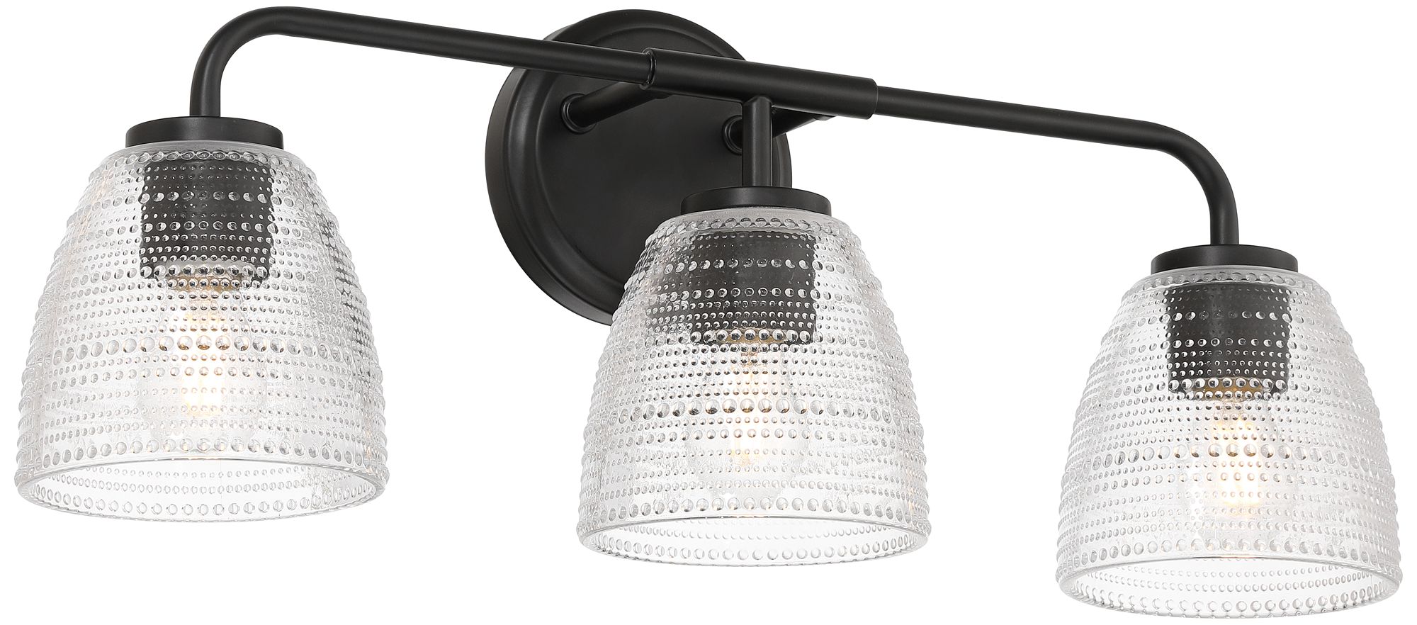 Image 6 Possini Euro Sabrina 21 3/4" Wide Black and Glass 3-Light Bath Light more views