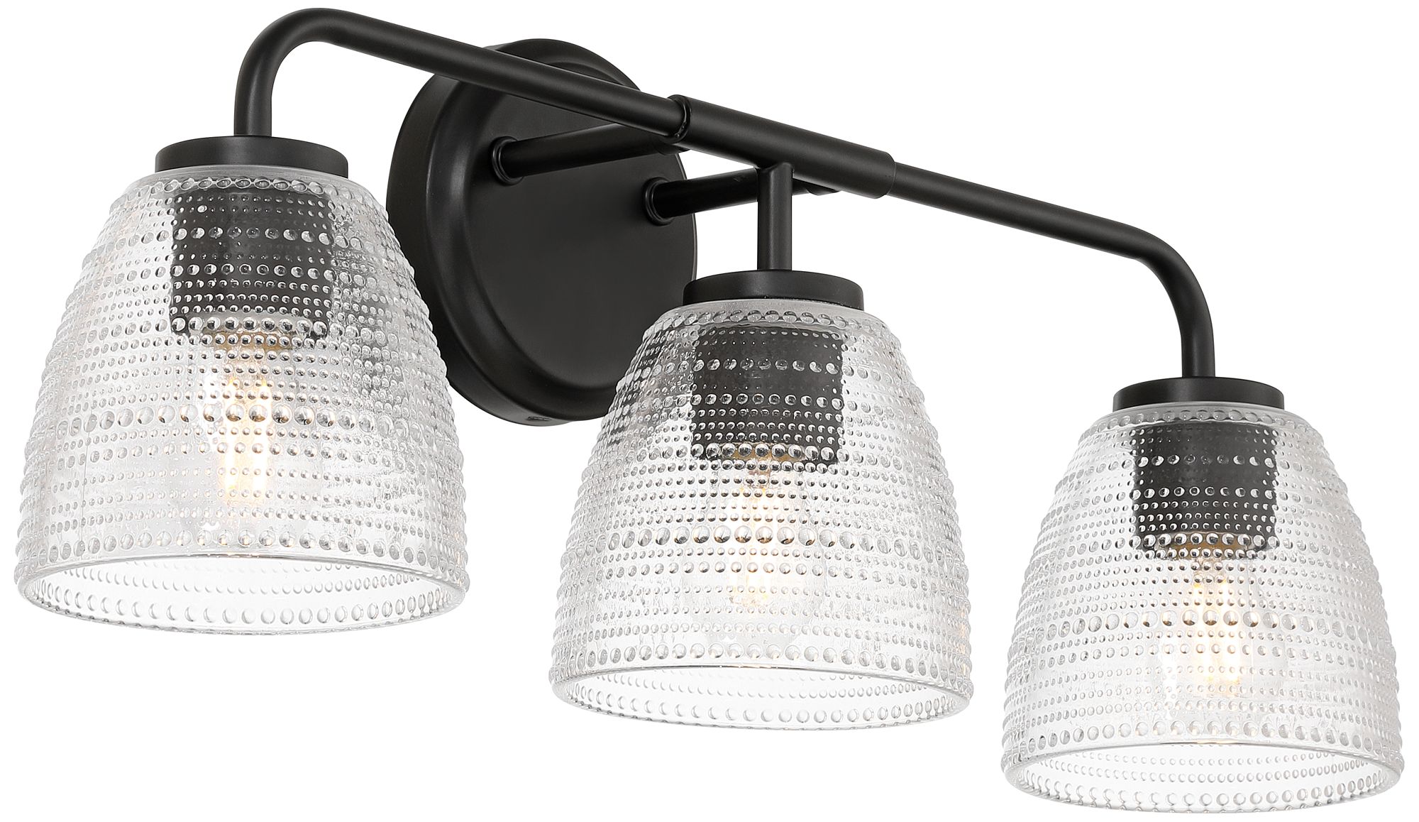 Image 7 Possini Euro Sabrina 21 3/4" Wide Black and Glass 3-Light Bath Light more views