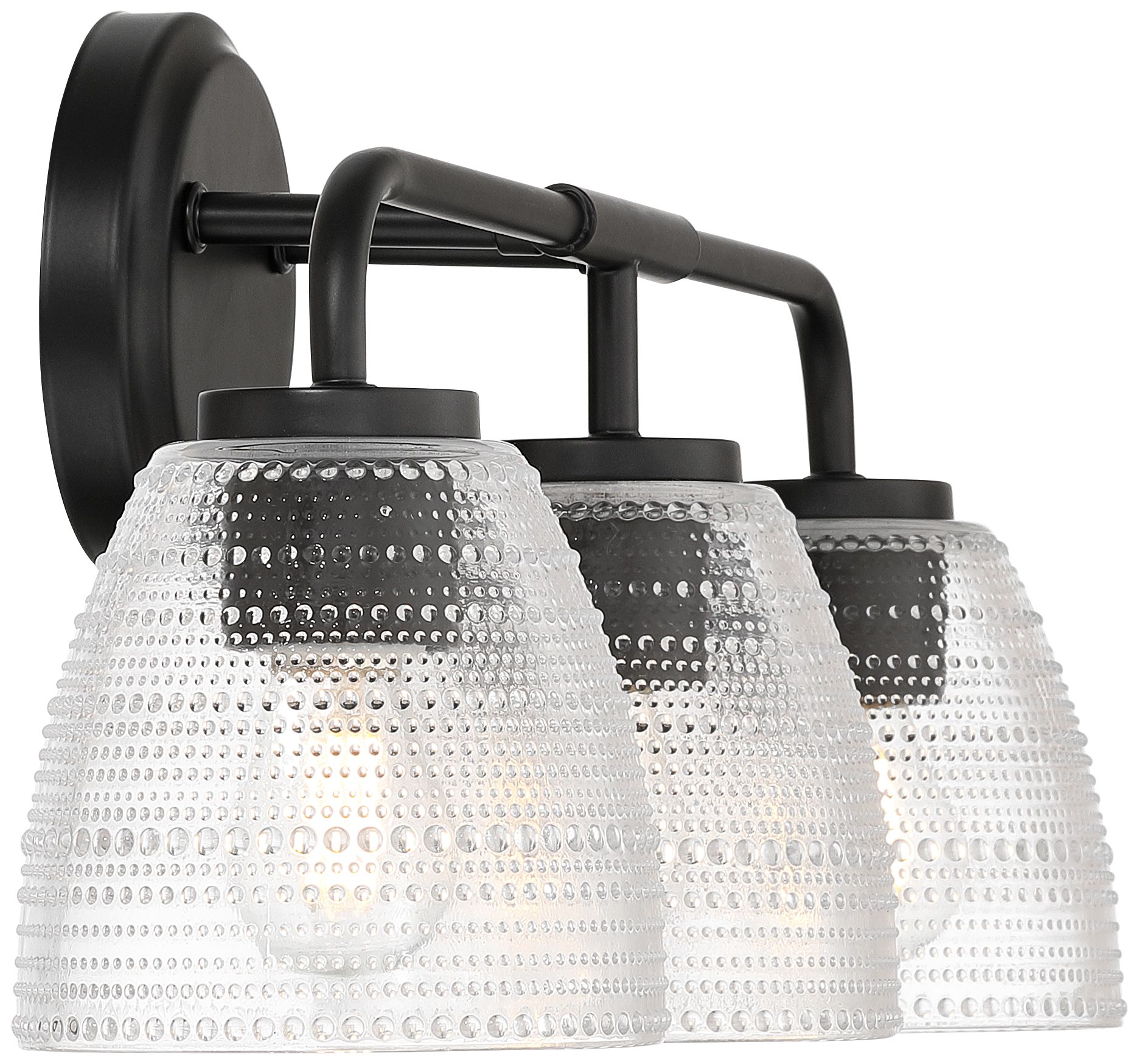 Possini Euro Sabrina 21 3/4" Wide Black and Glass 3-Light Bath Light