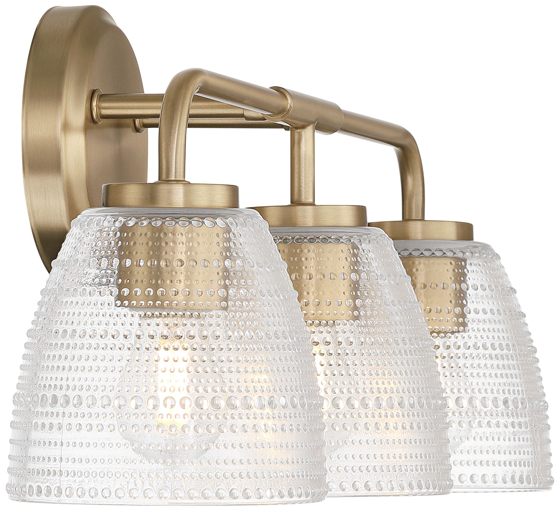 Possini Euro Sabrina 22" Wide Satin Brass and Glass 3-Light Bath Light