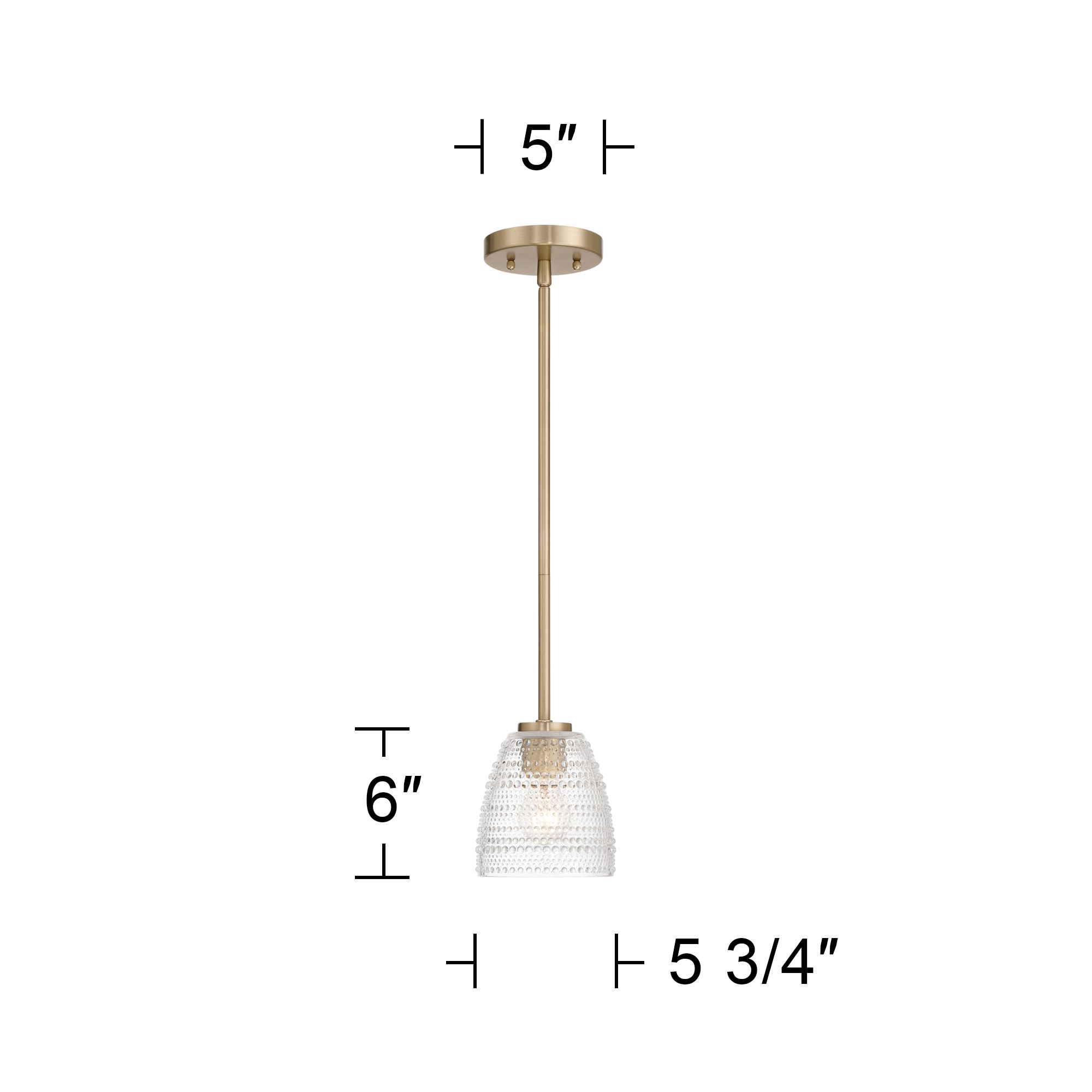 Possini Euro Sabrina 5 3/4"W Brass Vintage Glass Mini Pendant Light