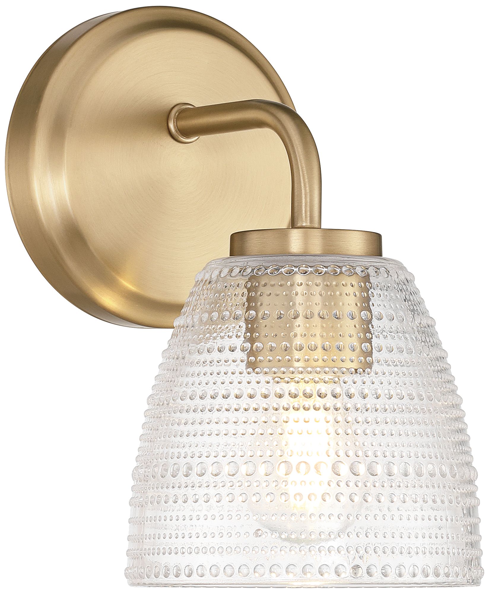 Image 2 Possini Euro Sabrina 9" High Satin Brass and Glass Wall Sconce