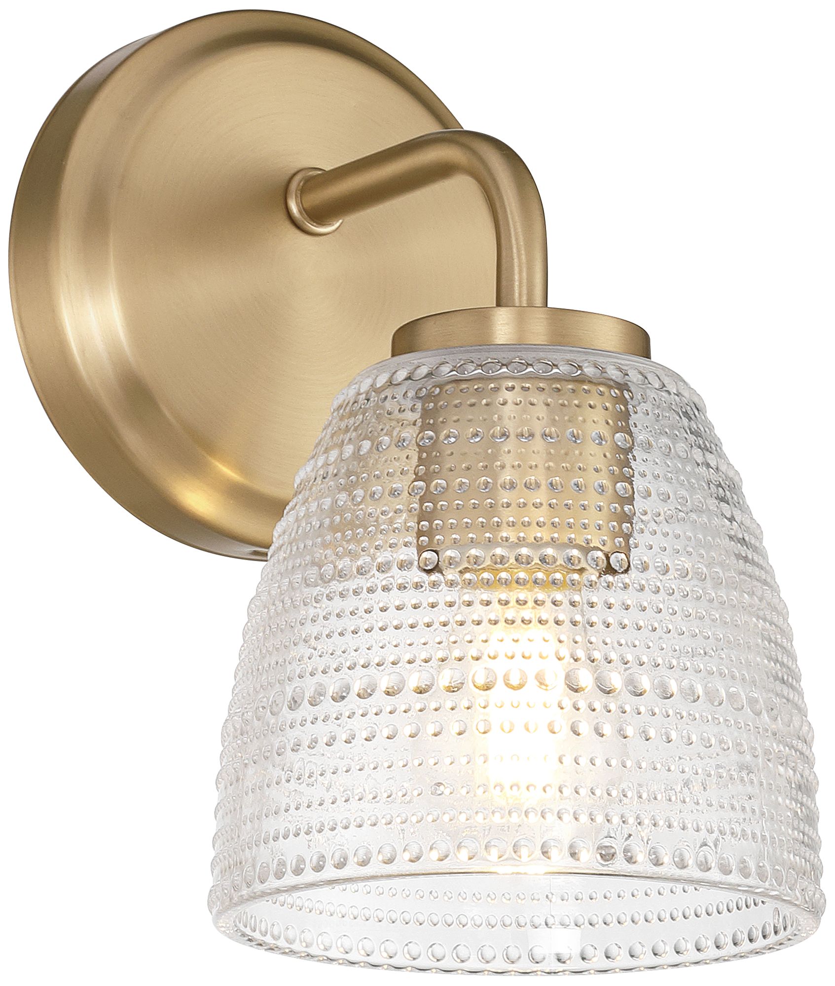 Image 6 Possini Euro Sabrina 9" High Satin Brass and Glass Wall Sconce more views