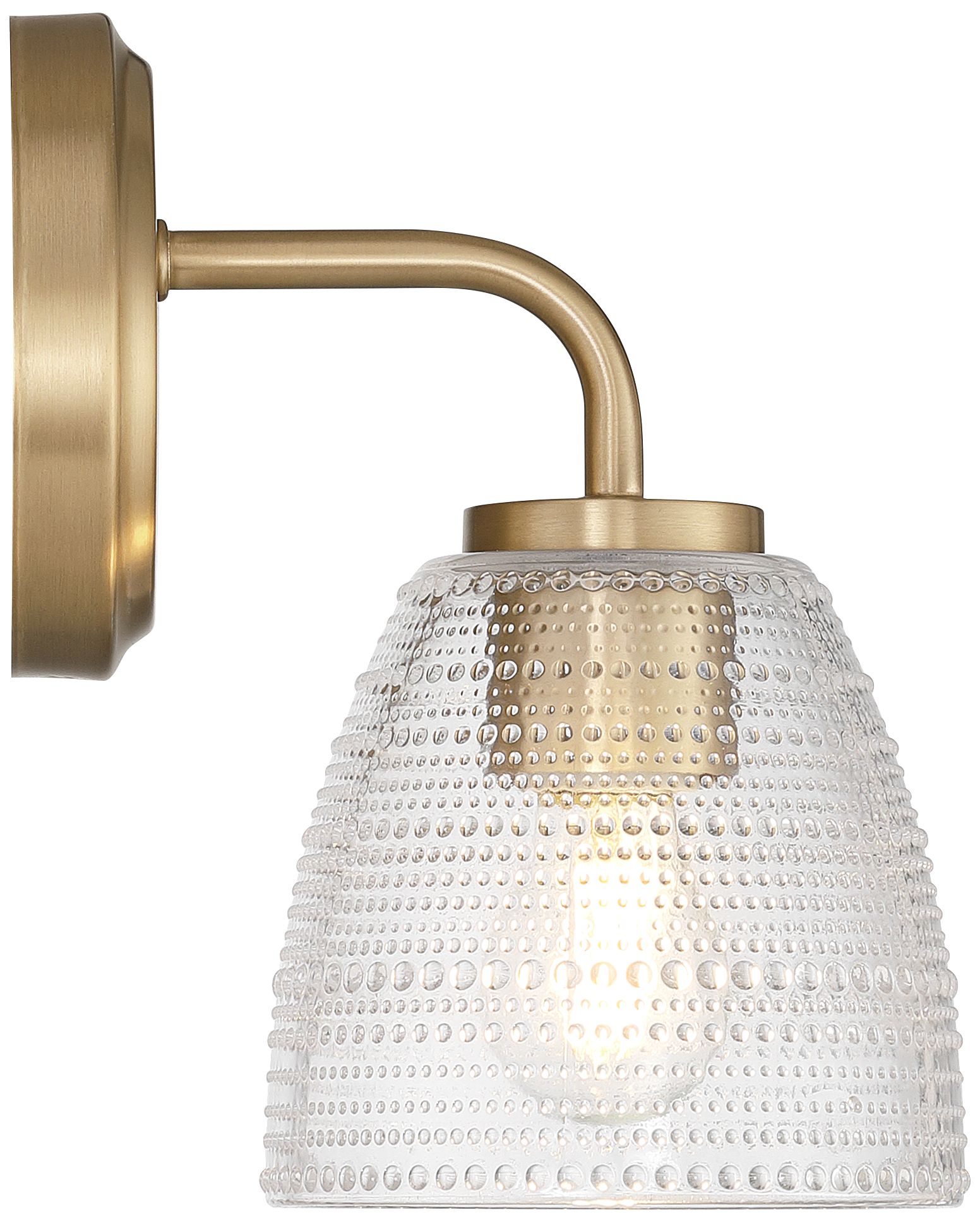 Possini Euro Sabrina 9" High Satin Brass and Glass Wall Sconce