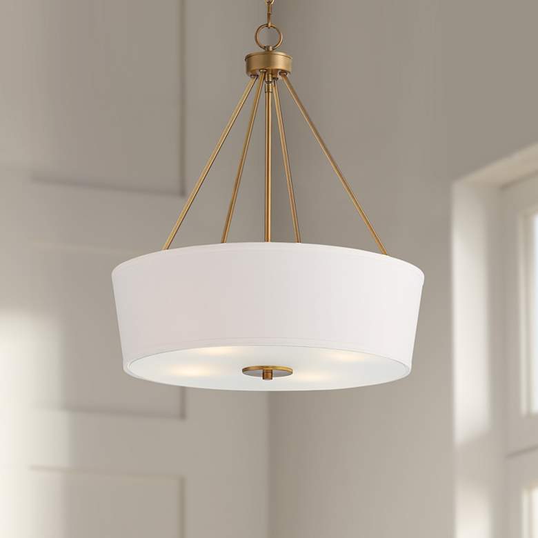 Image 1 Possini Euro Saffira 20" Wide Warm Gold Modern Luxe Drum Pendant Light