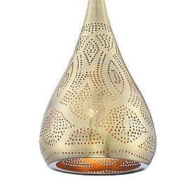 Image3 of Possini Euro Safi 9" Wide Antique Brass Moroccan Mini Pendant Light more views