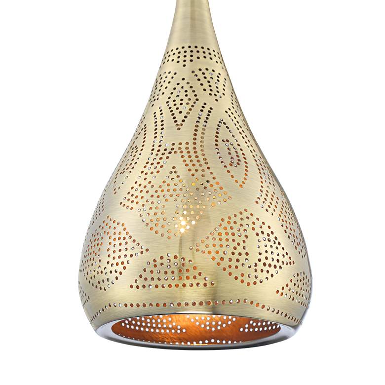 Image 3 Possini Euro Safi 9" Wide Antique Brass Moroccan Mini Pendant Light more views