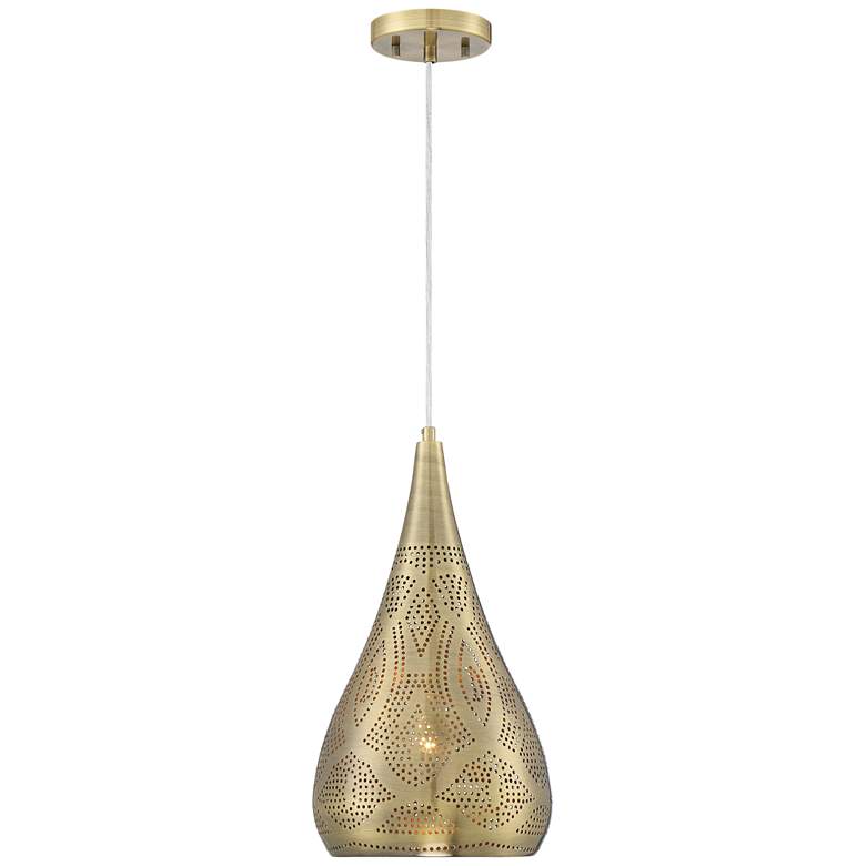 Image 5 Possini Euro Safi 9" Wide Antique Brass Moroccan Mini Pendant Light more views