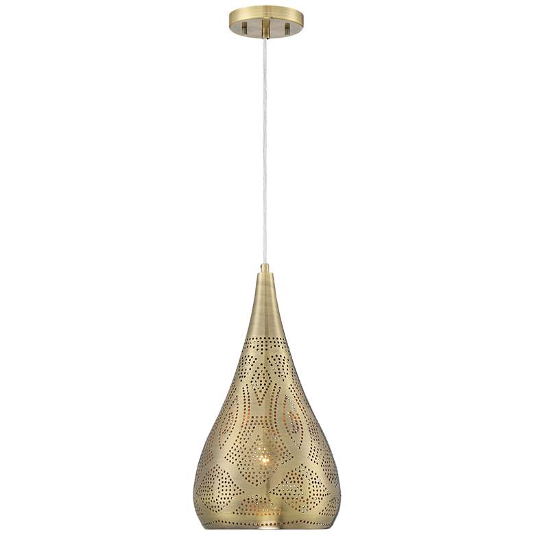 Image 5 Possini Euro Safi 9 inch Wide Antique Brass Moroccan Mini Pendant Light more views