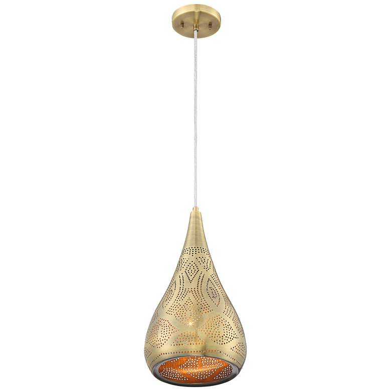 Image 6 Possini Euro Safi 9 inch Wide Antique Brass Moroccan Mini Pendant Light more views