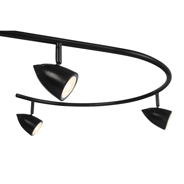 Image 3 Possini Euro Salazar 66" Wide Black 6-Light S-Frame Island Pendant more views