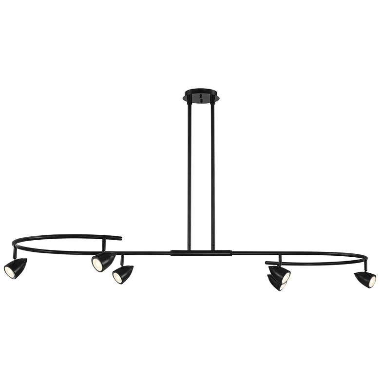 Image 5 Possini Euro Salazar 66" Wide Black 6-Light S-Frame Island Pendant more views