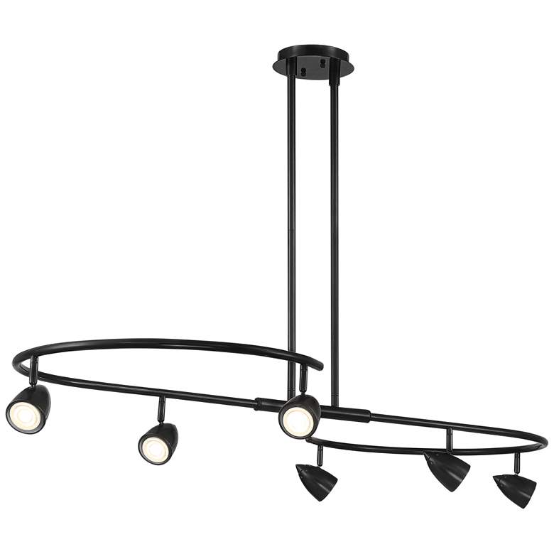 Image 6 Possini Euro Salazar 66" Wide Black 6-Light S-Frame Island Pendant more views