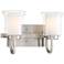 Possini Euro Sallis 14"W Brushed Nickel 2-Light Wall Sconce